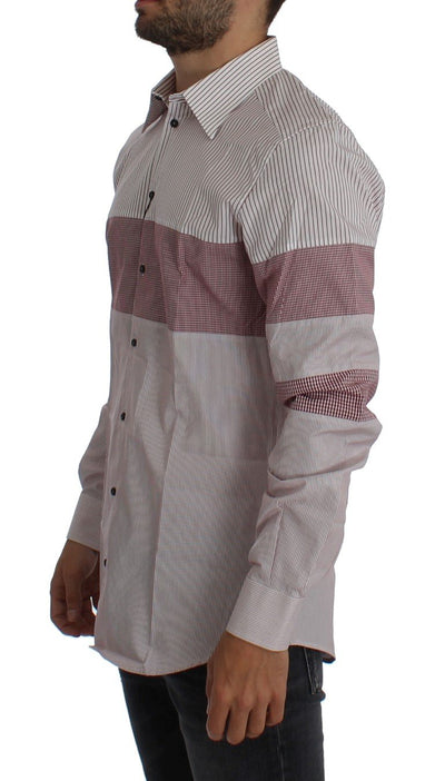 Red White Slim Fit GOLD Casual Shirt