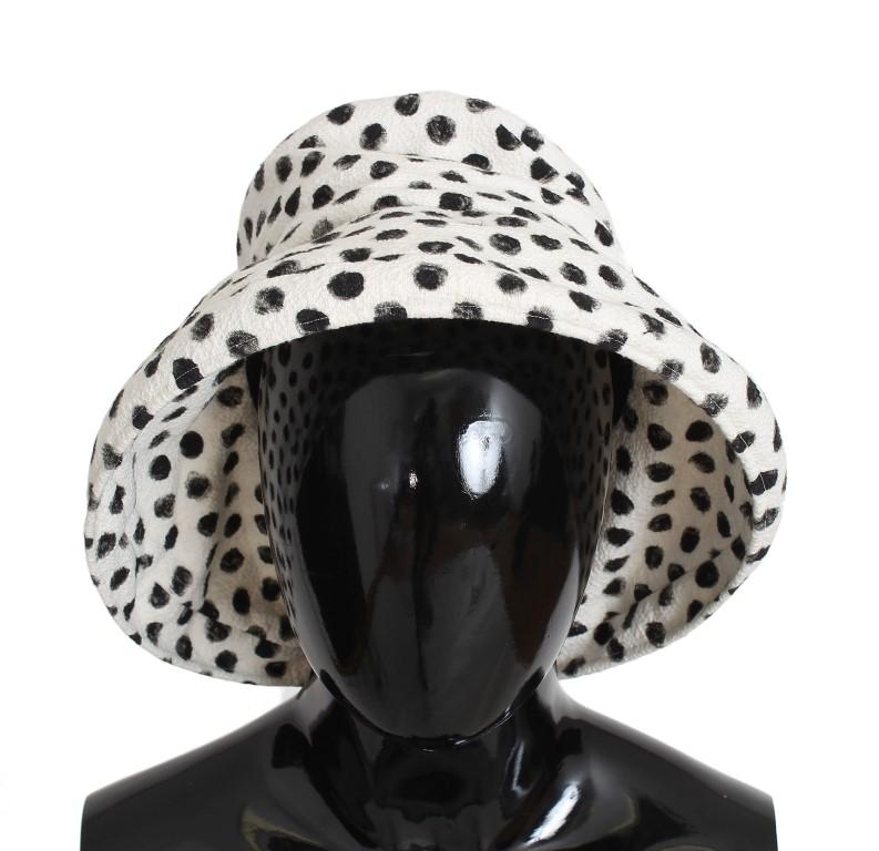 Black White Polka Dot Pattern Cotton Hat