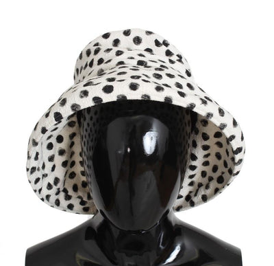 Black White Polka Dot Pattern Cotton Hat