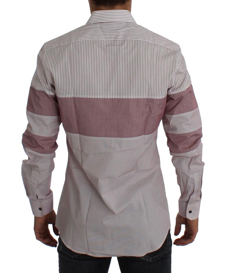 Red White Slim Fit GOLD Casual Shirt