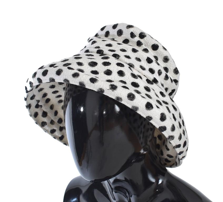 Black White Polka Dot Pattern Cotton Hat
