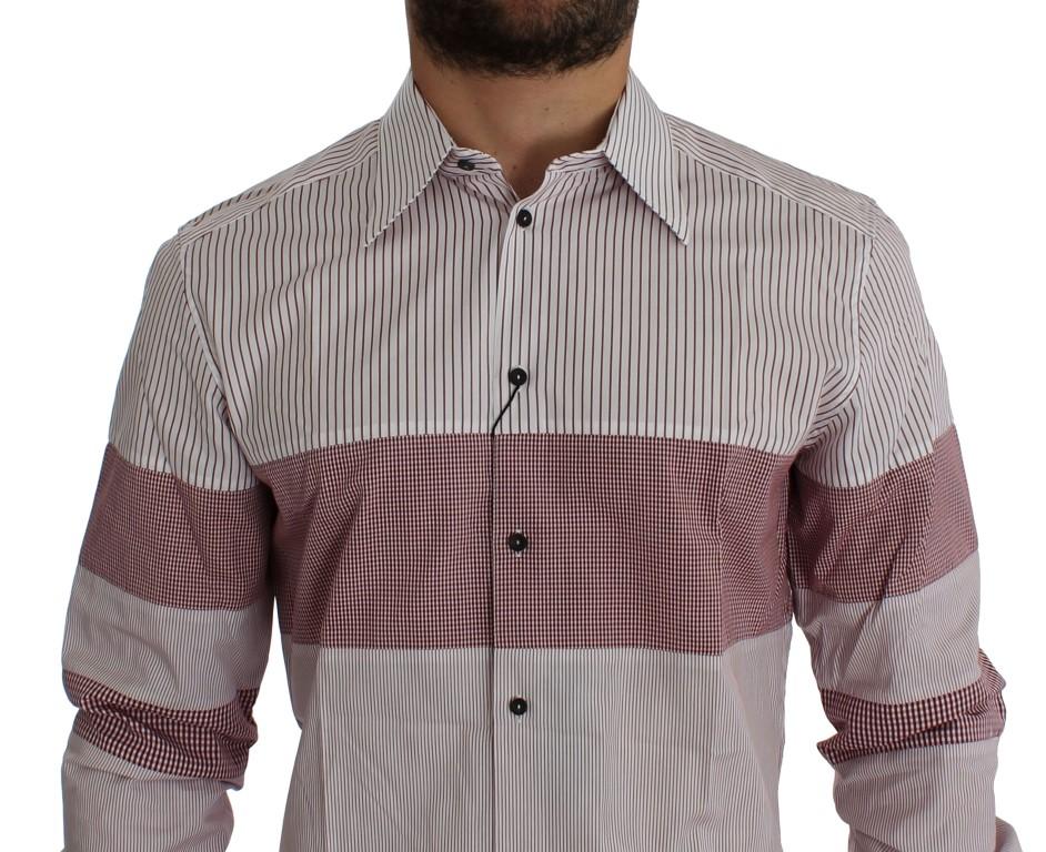 Red White Slim Fit GOLD Casual Shirt