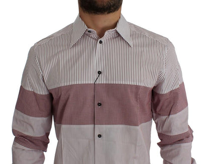 Red White Slim Fit GOLD Casual Shirt