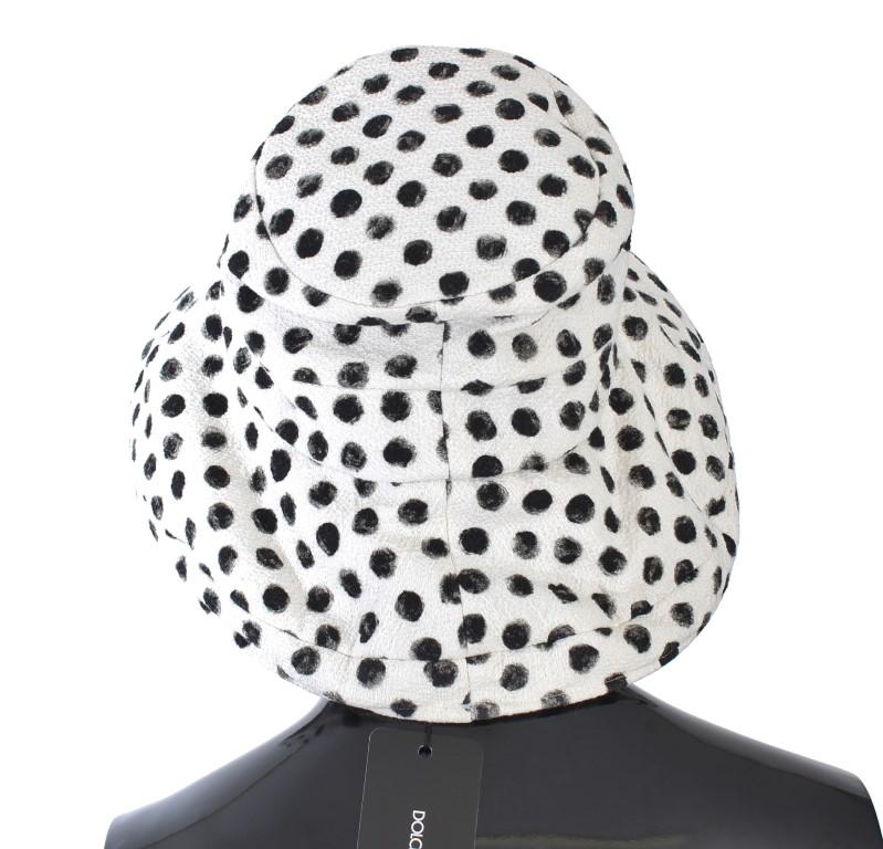 Black White Polka Dot Pattern Cotton Hat
