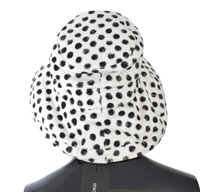 Black White Polka Dot Pattern Cotton Hat