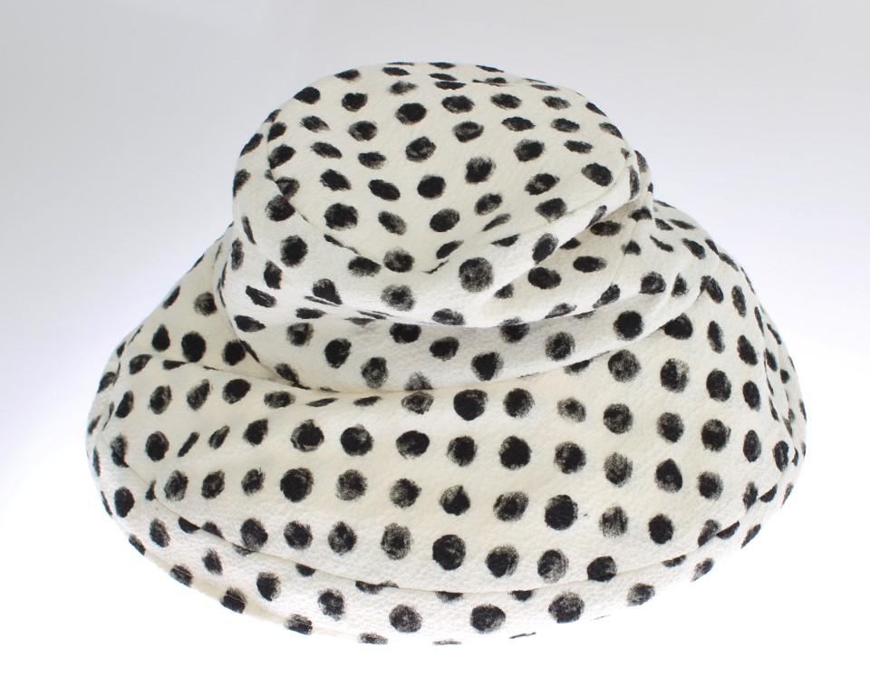Black White Polka Dot Pattern Cotton Hat