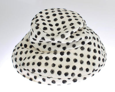 Black White Polka Dot Pattern Cotton Hat