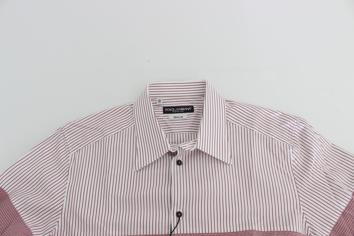 Red White Slim Fit GOLD Casual Shirt