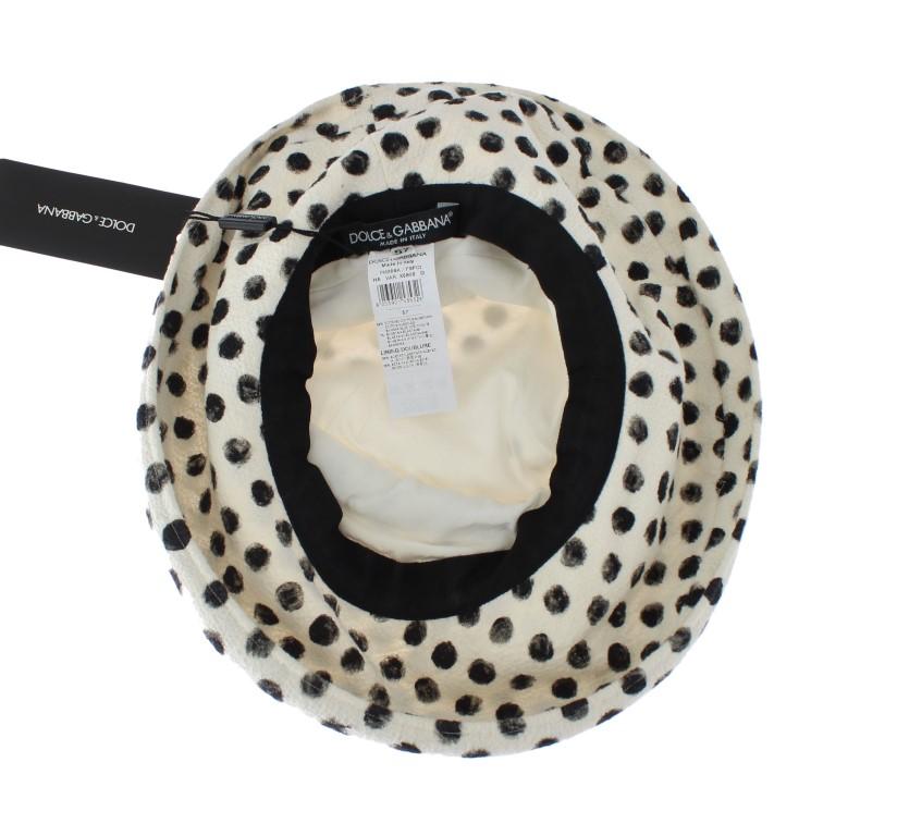 Black White Polka Dot Pattern Cotton Hat