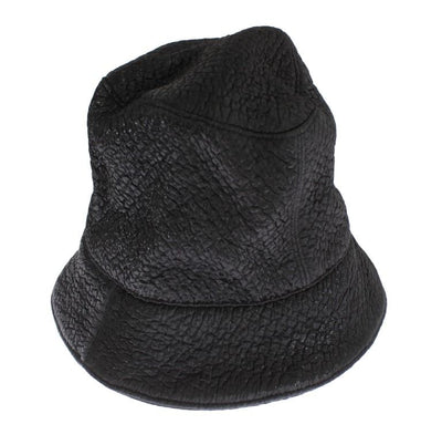 Black Patterned Rayon Wool Hat