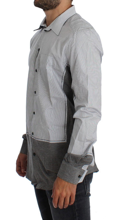 Gray Striped Slim Fit GOLD Casual Shirt