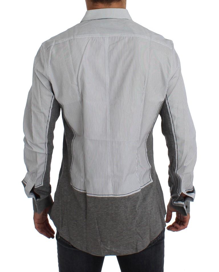 Gray Striped Slim Fit GOLD Casual Shirt