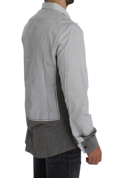 Gray Striped Slim Fit GOLD Casual Shirt