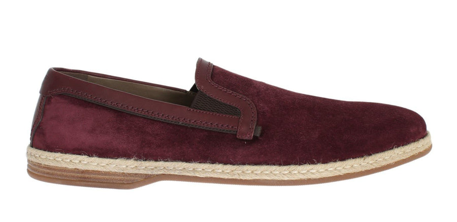 Bordeaux Suede Leather Logo Loafers