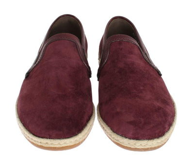 Bordeaux Suede Leather Logo Loafers