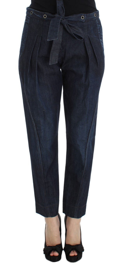 Blue Cotton Blend Loose Fit Jeans