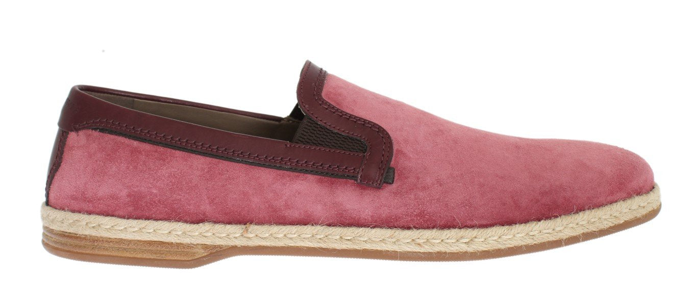 Pink Bordeaux Suede Leather Loafers