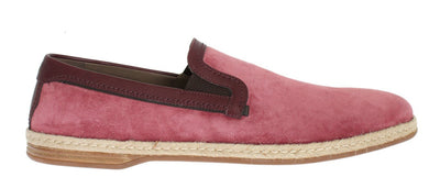 Pink Bordeaux Suede Leather Loafers