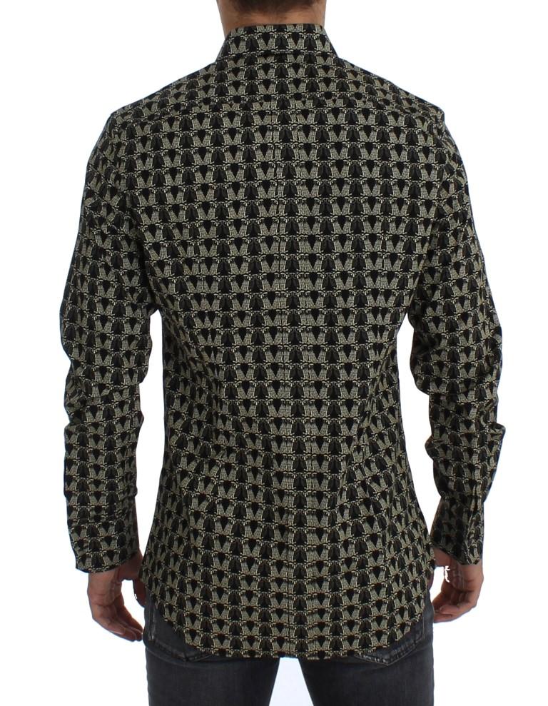 Black Beige Owl GOLD Slim Fit Casual Shirt