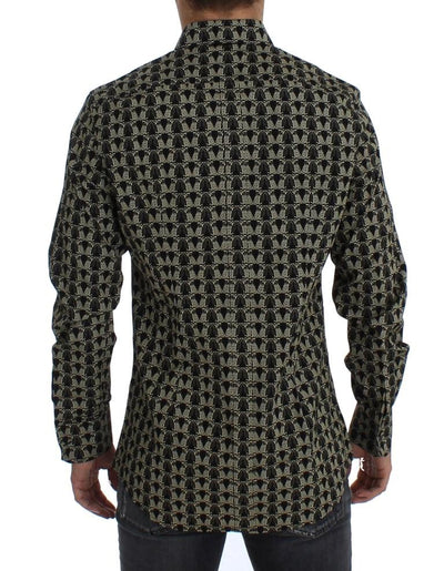 Black Beige Owl GOLD Slim Fit Casual Shirt