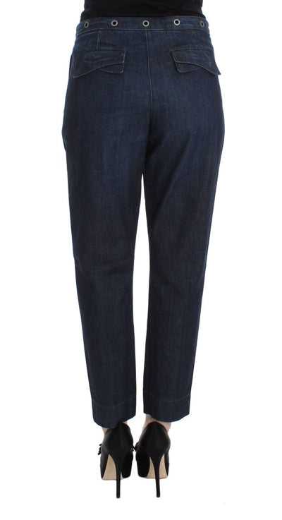 Blue Cotton Blend Loose Fit Jeans