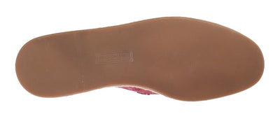 Pink Bordeaux Suede Leather Loafers