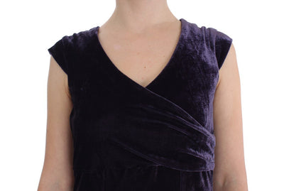 Purple Velvet Sheath Dress & Sweater Set
