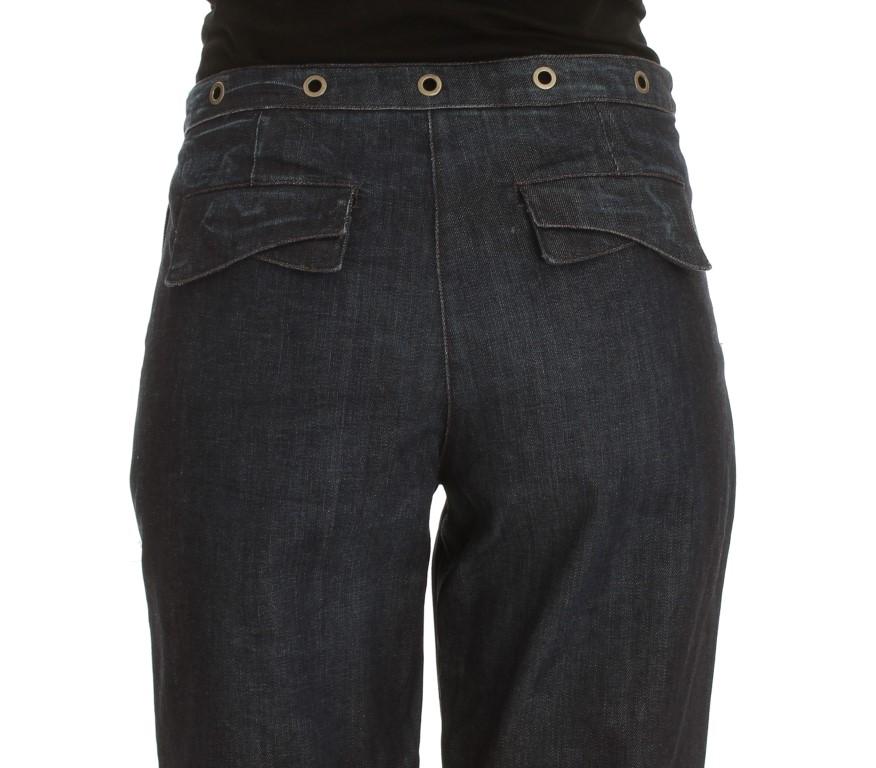Blue Cotton Blend Loose Fit Jeans