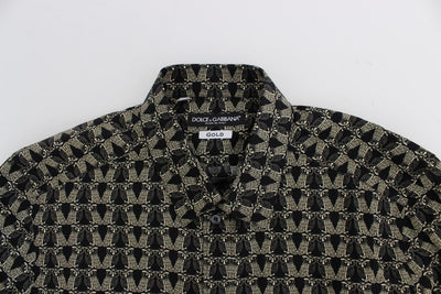 Black Beige Owl GOLD Slim Fit Casual Shirt