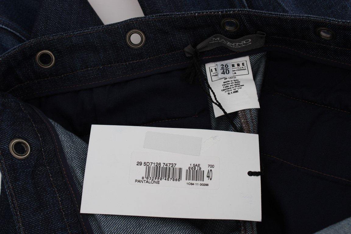 Blue Cotton Blend Loose Fit Jeans