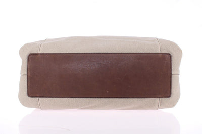 Brown Linen Leather Gym Travel Tote Bag