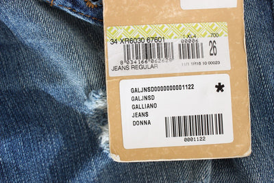 Blue Wash Cotton Blend Slim Fit Bootcut Jeans