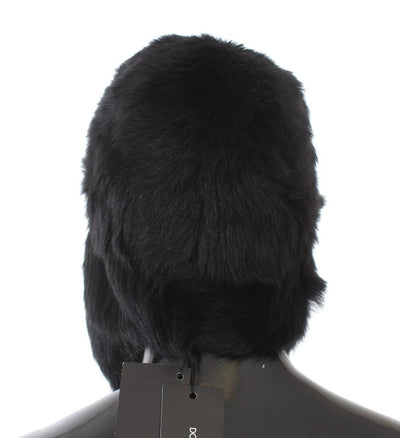 Black Lambskin Fur Ushanka Hat
