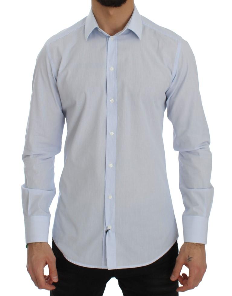 Blue Striped GOLD Slim Fit Dress Shirt