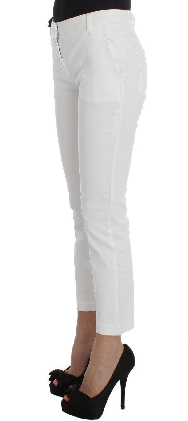 White Cotton Capri Cropped Jeans