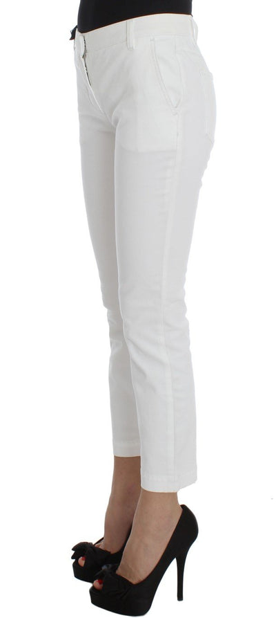 White Cotton Capri Cropped Jeans