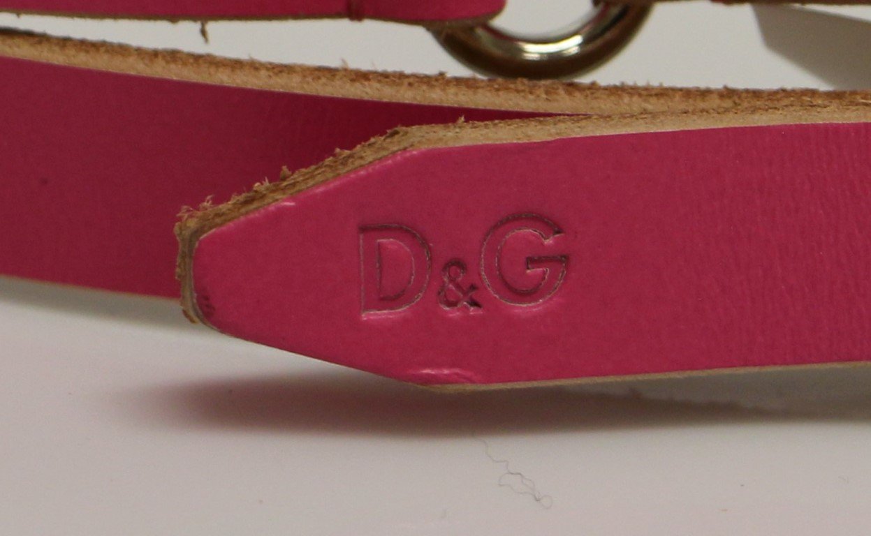 Pink Double Wrap Leather Logo Belt