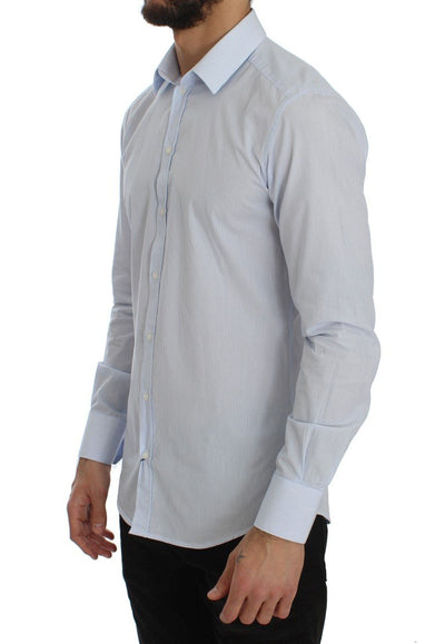 Blue Striped GOLD Slim Fit Dress Shirt
