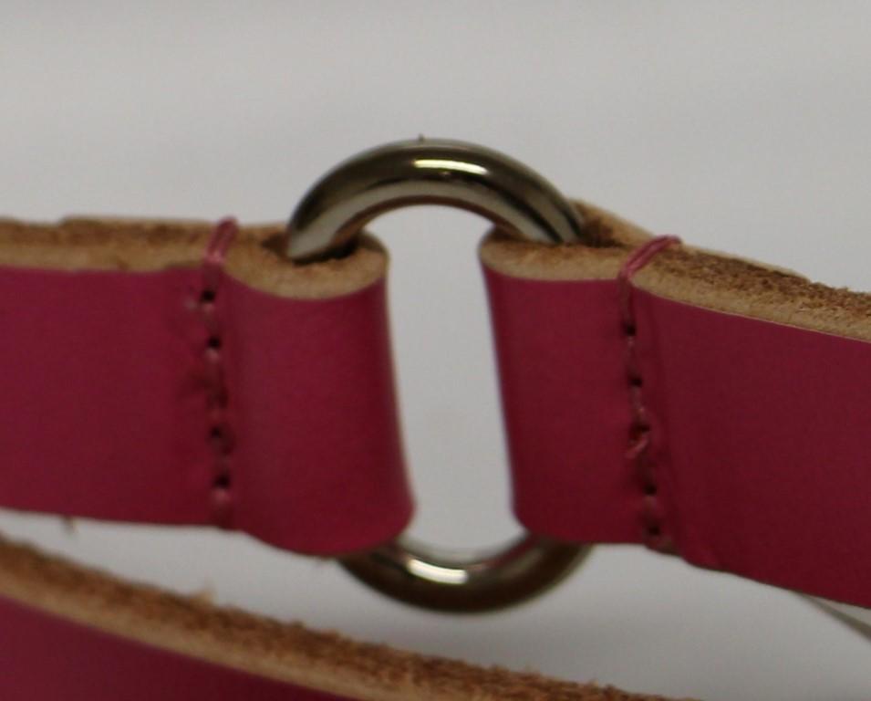 Pink Double Wrap Leather Logo Belt