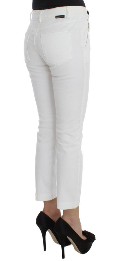White Cotton Capri Cropped Jeans