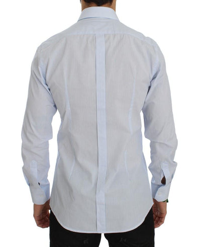 Blue Striped GOLD Slim Fit Dress Shirt