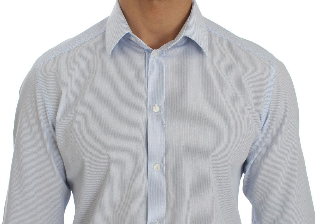 Blue Striped GOLD Slim Fit Dress Shirt