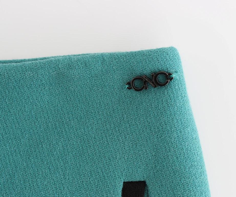 Blue wrap mini skirt