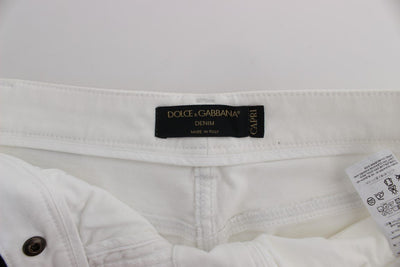 White Cotton Capri Cropped Jeans