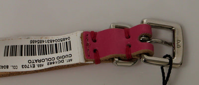 Pink Double Wrap Leather Logo Belt