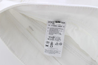 White Cotton Capri Cropped Jeans
