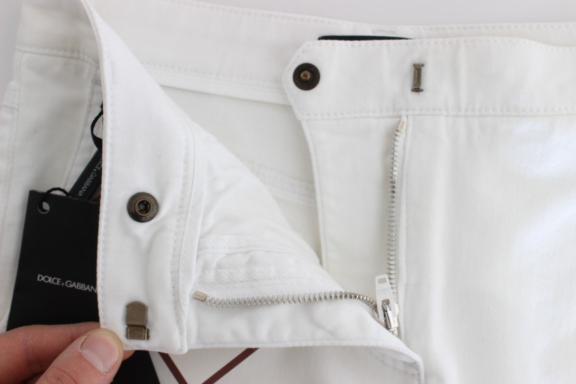 White Cotton Capri Cropped Jeans