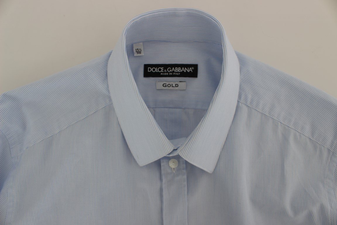 Blue Striped GOLD Slim Fit Dress Shirt