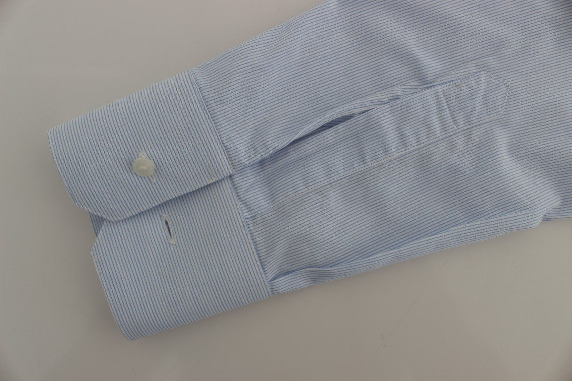 Blue Striped GOLD Slim Fit Dress Shirt
