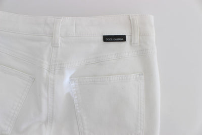 White Cotton Capri Cropped Jeans